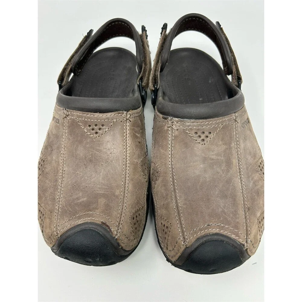 Crocs Swiftwater Clog Men's Brown Slip-On Sandals Adjustable Heel Strap Size 9